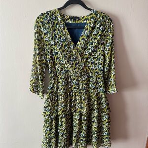 Banana Republic Blue and Yellow Floral Dress